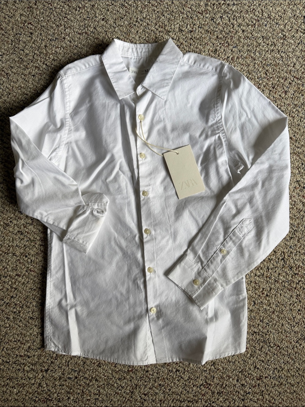 Zara White Long-Sleeve Button Shirt